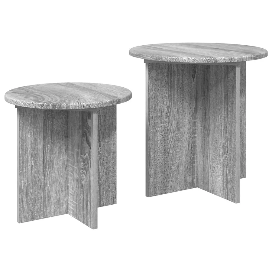 Ensemble de tables d'appoint avec stockage 2 pcs Sonoma gris - 5