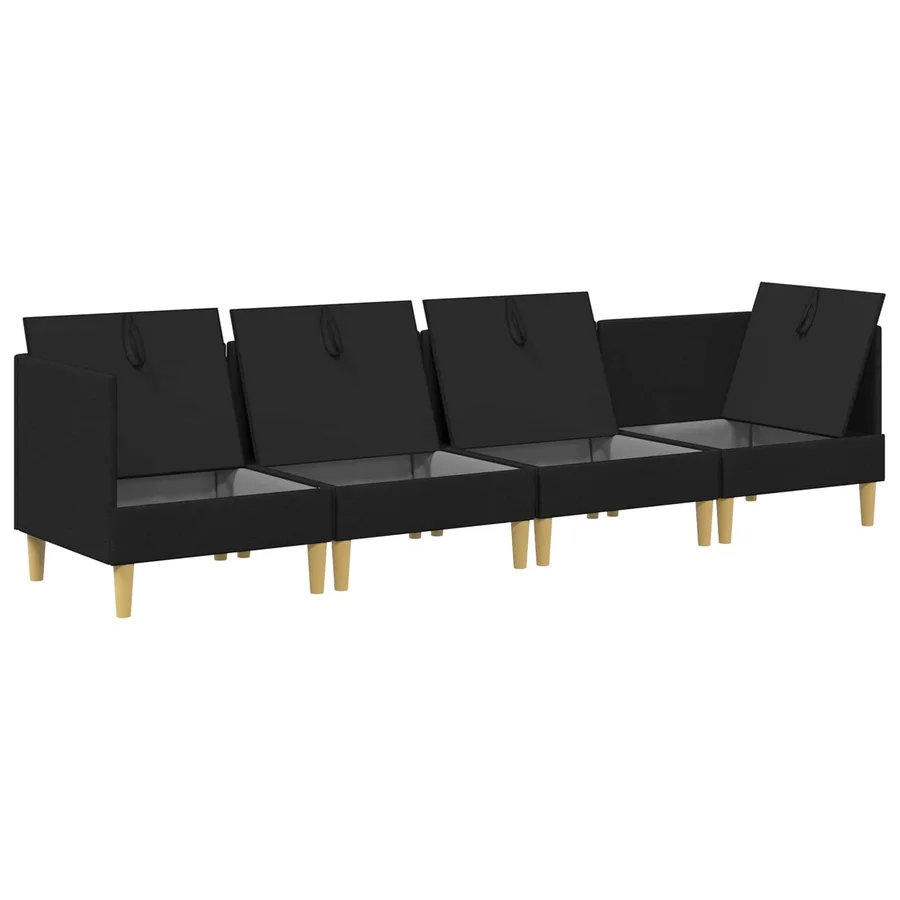 Canapé modulaire avec rangement 4 pcs Noir Tissu - 6
