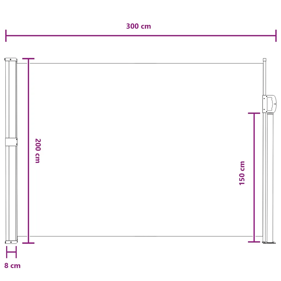 Store latéral rétractable Sable 300 x 200 cm Polyester - 8