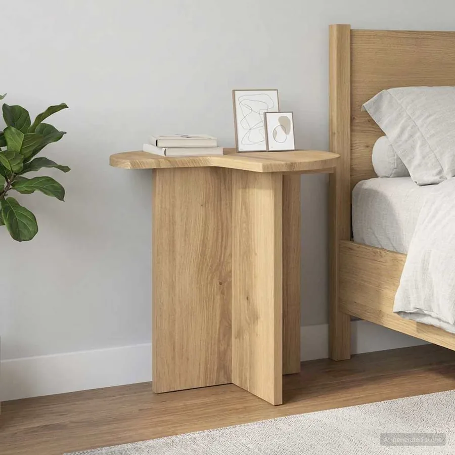Table d'appoint 2 pc Chêne artisanal Ø 39 x 38 cm