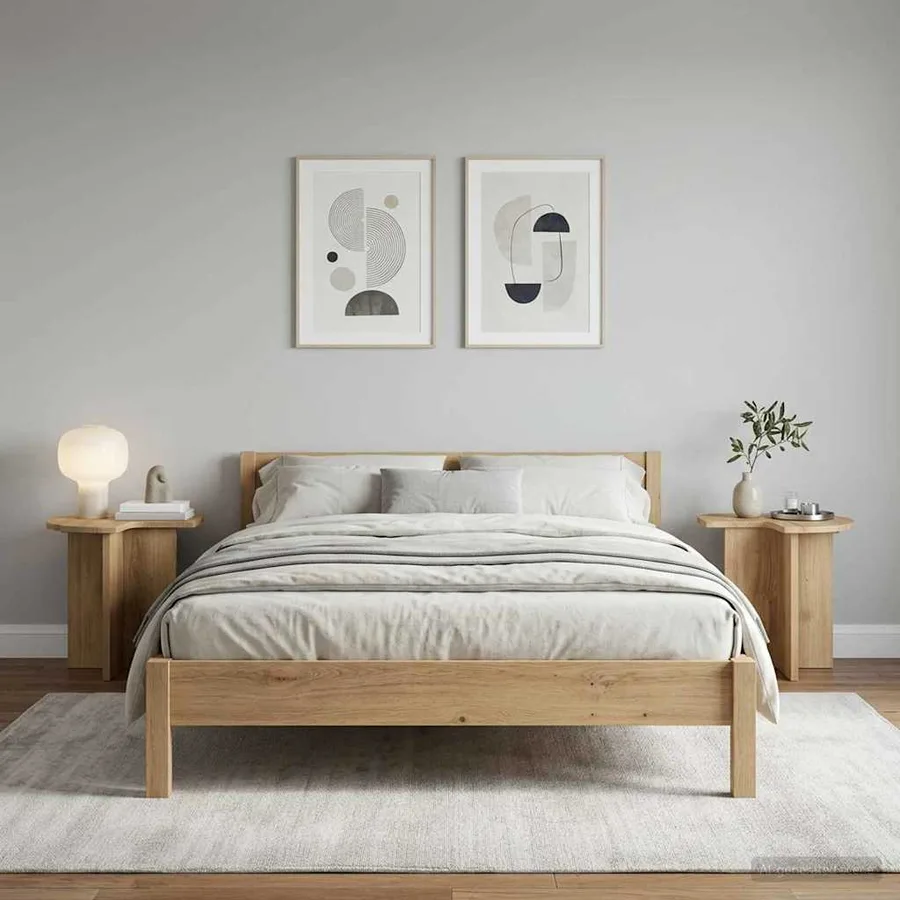 Table d'appoint 2 pc Chêne artisanal Ø 39 x 38 cm - 4