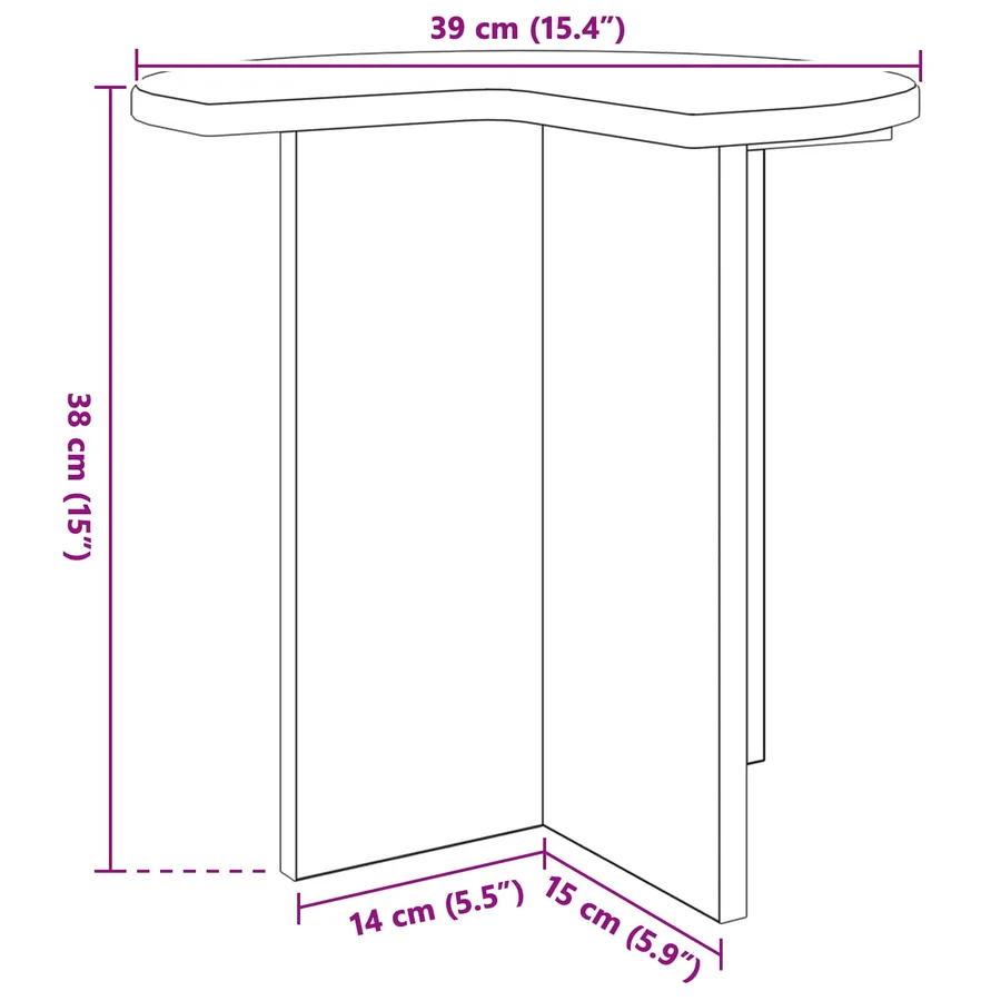 Table d'appoint 2 pc Chêne artisanal Ø 39 x 38 cm - 8