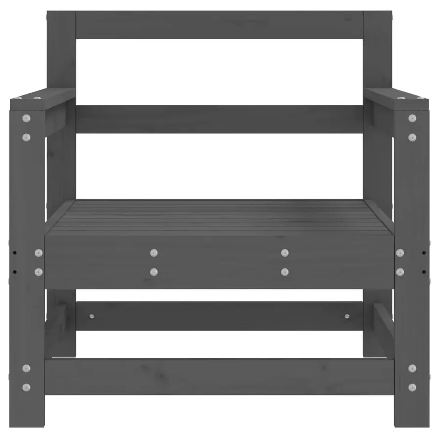 Chaises de jardin lot de 2 gris bois massif de pin - 4