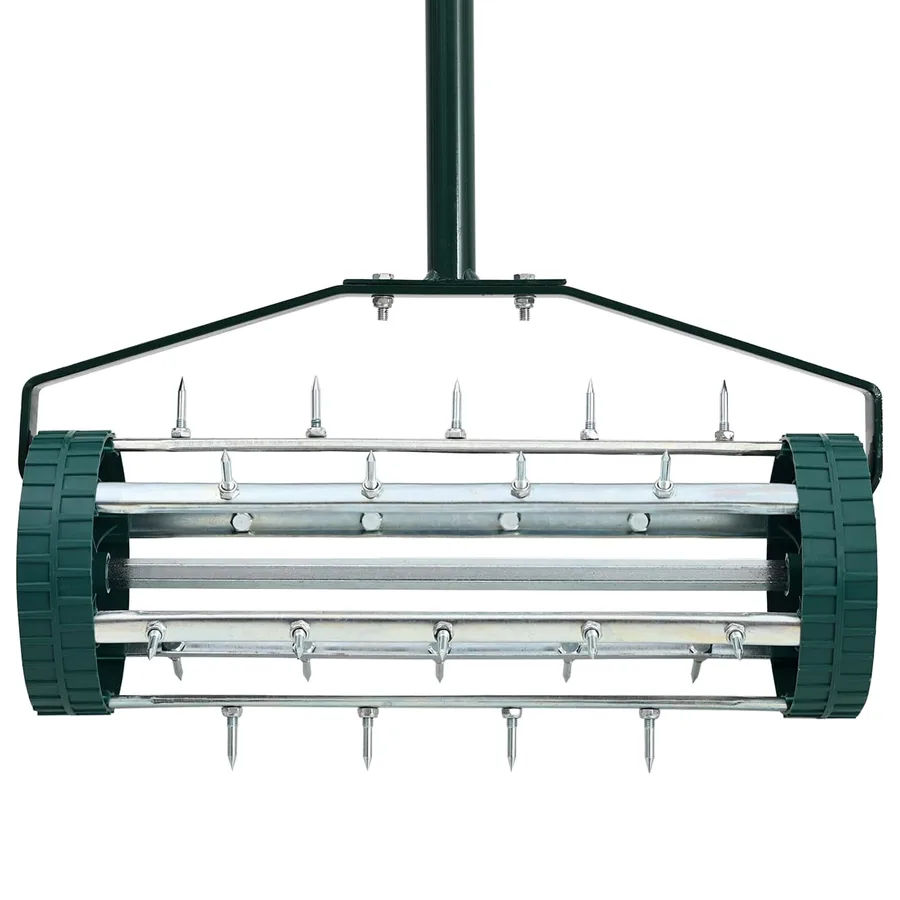 Roller à gazon tiré avec des pinces aérateur Vert 127,5 x 44 cm - 4