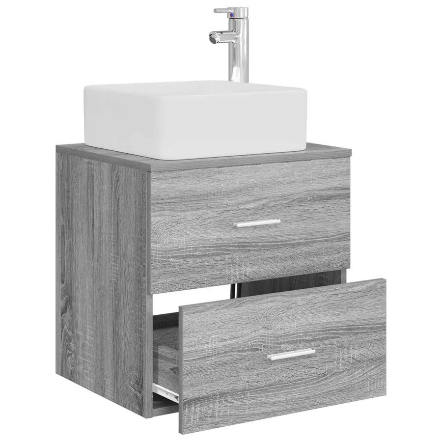Vanité de lavabo mural Sonoma gris 53 x 34,5 x 63 cm - 3