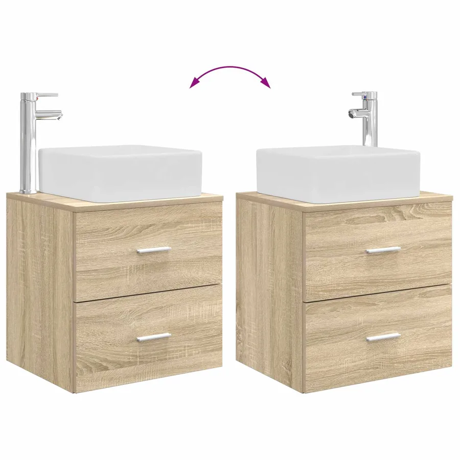 Ensemble de mobilier de salle de bain 4 pcs Chêne Sonoma - 13