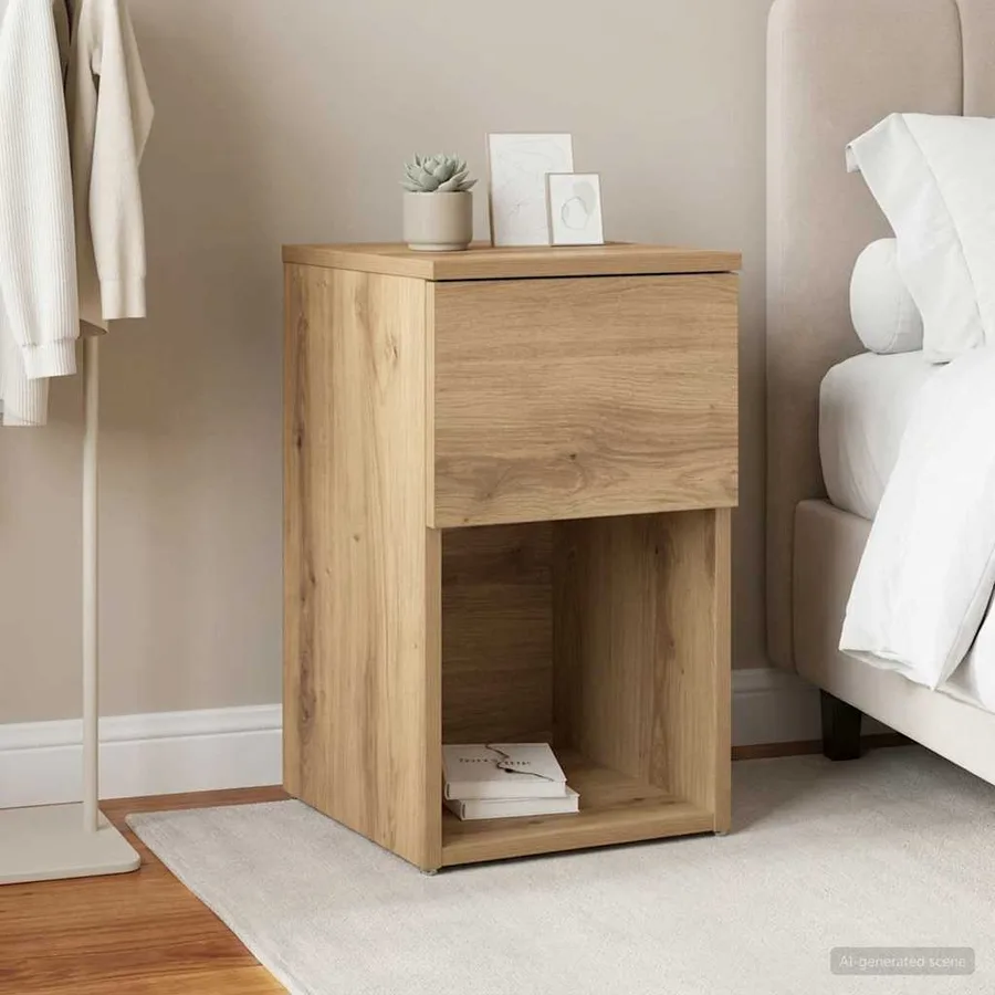 Armoire de lit Chêne artisanal 29 x 31,5 x 49 cm - 4