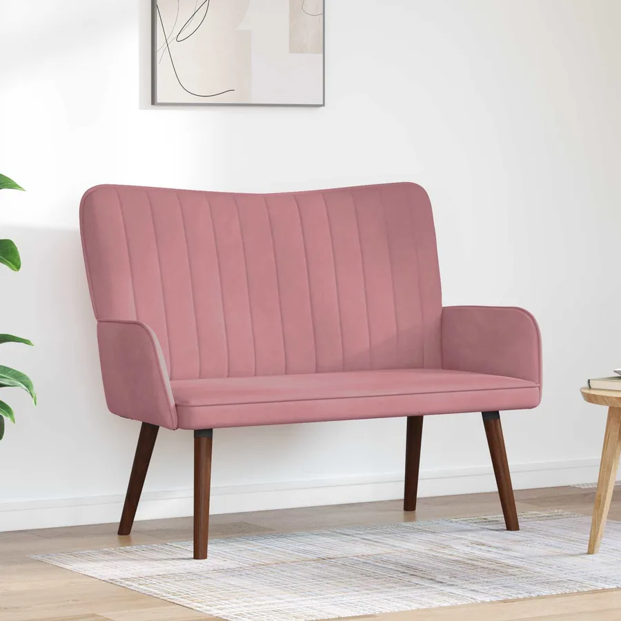 Sofa 2 places Rose 115 x 61 x 87 cm Velours