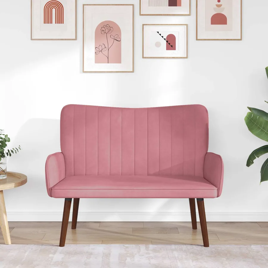 Sofa 2 places Rose 115 x 61 x 87 cm Velours - 3