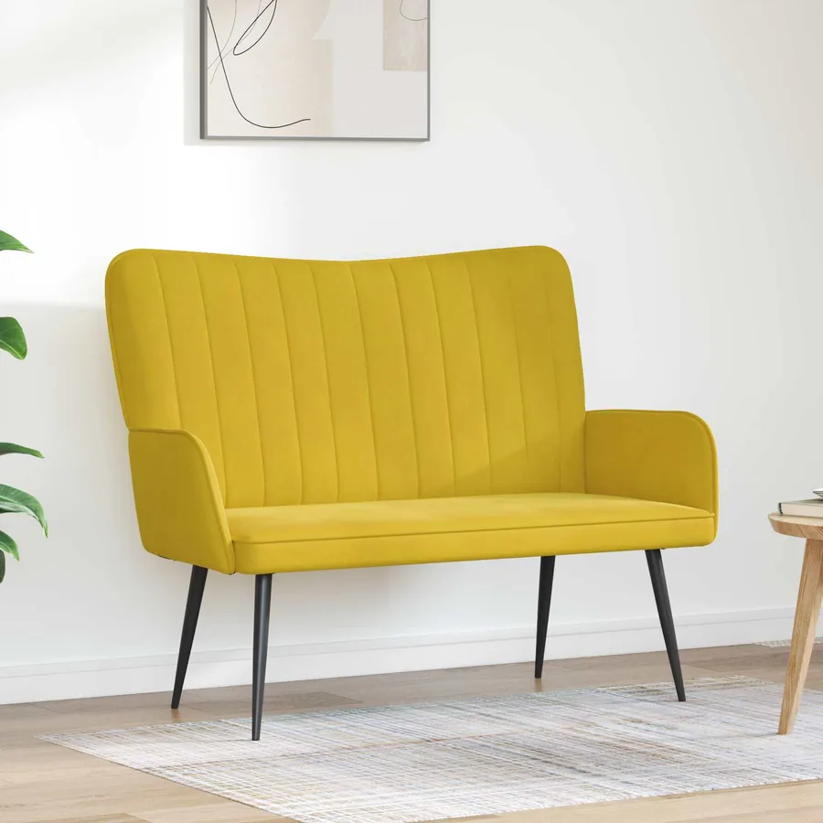 Sofa 2 places Jaune 115 x 61 x 87 cm Velours