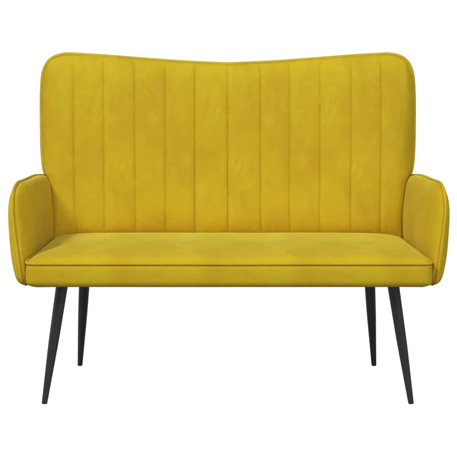Sofa 2 places Jaune 115 x 61 x 87 cm Velours - 4
