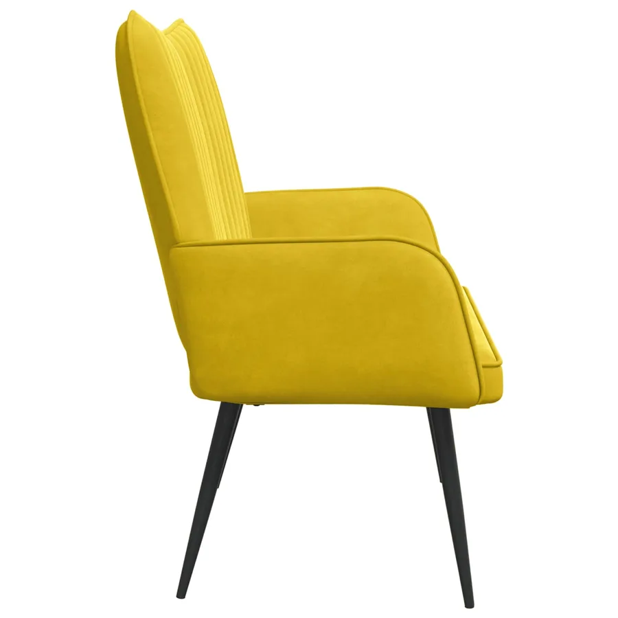 Sofa 2 places Jaune 115 x 61 x 87 cm Velours - 5