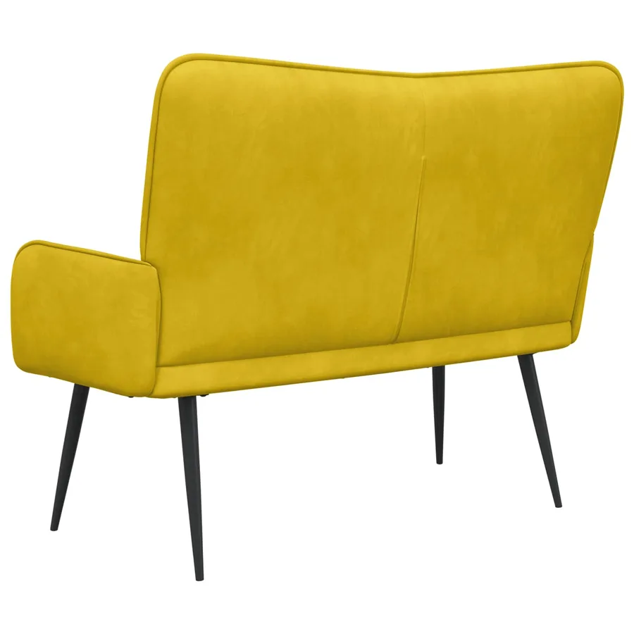 Sofa 2 places Jaune 115 x 61 x 87 cm Velours - 6