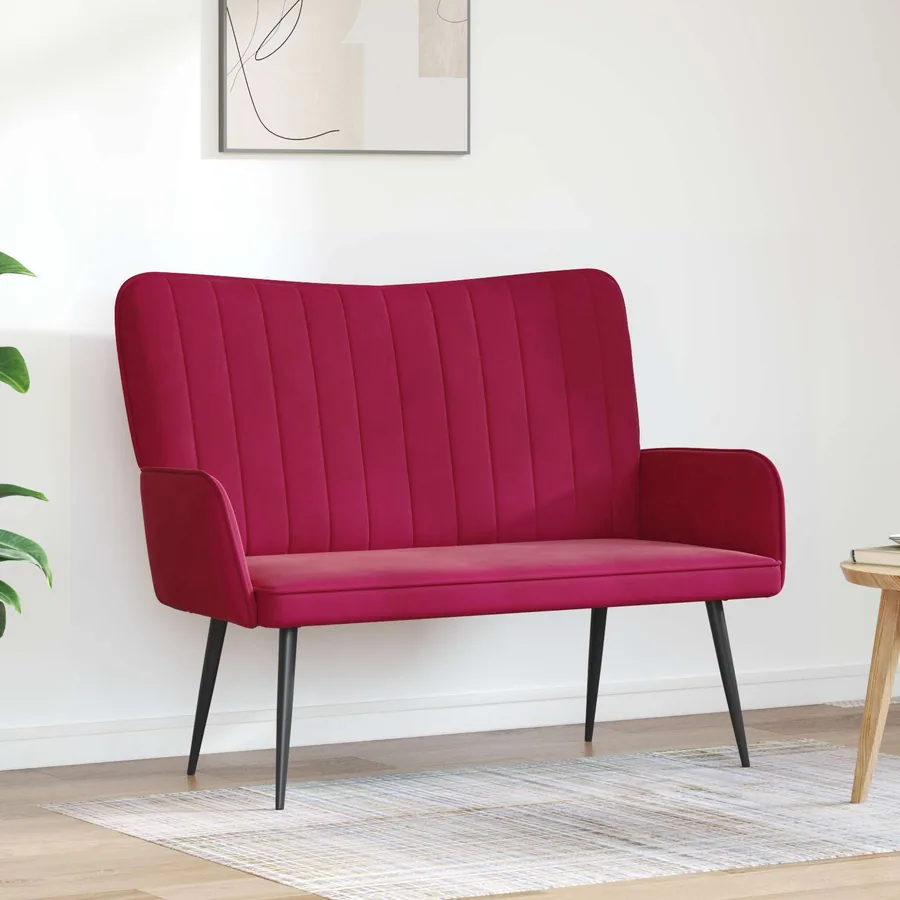 Sofa 2 places Bordeaux 115 x 61 x 87 cm Velours