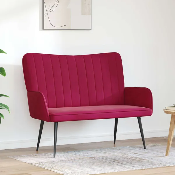 Sofa 2 places Bordeaux 115 x 61 x 87 cm Velours