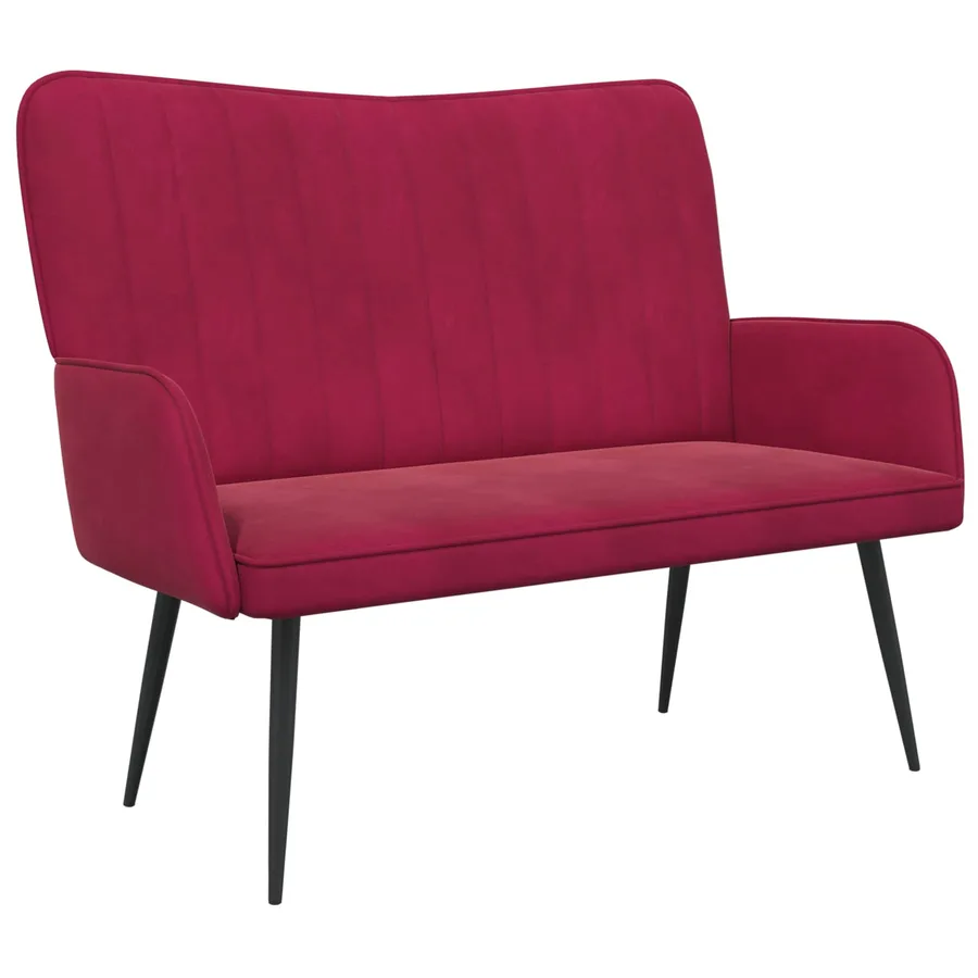 Sofa 2 places Bordeaux 115 x 61 x 87 cm Velours - 2