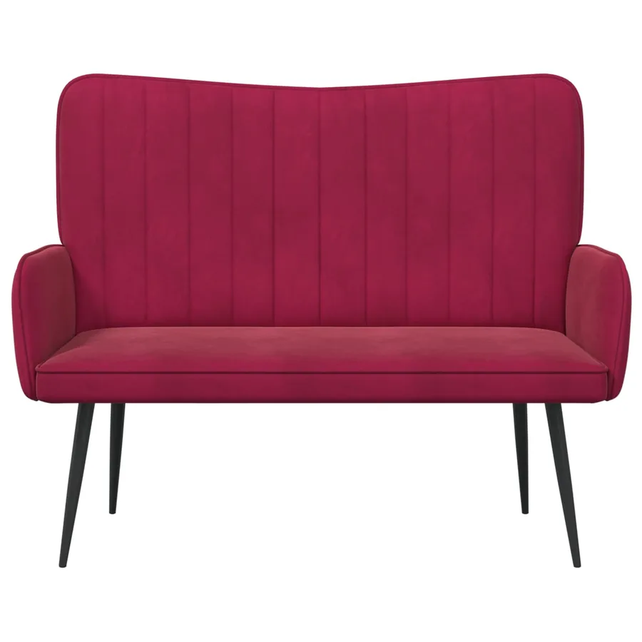 Sofa 2 places Bordeaux 115 x 61 x 87 cm Velours - 4