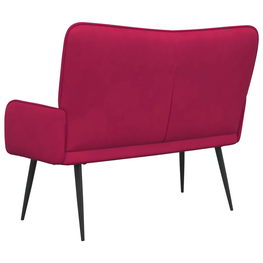 Sofa 2 places Bordeaux 115 x 61 x 87 cm Velours - 6