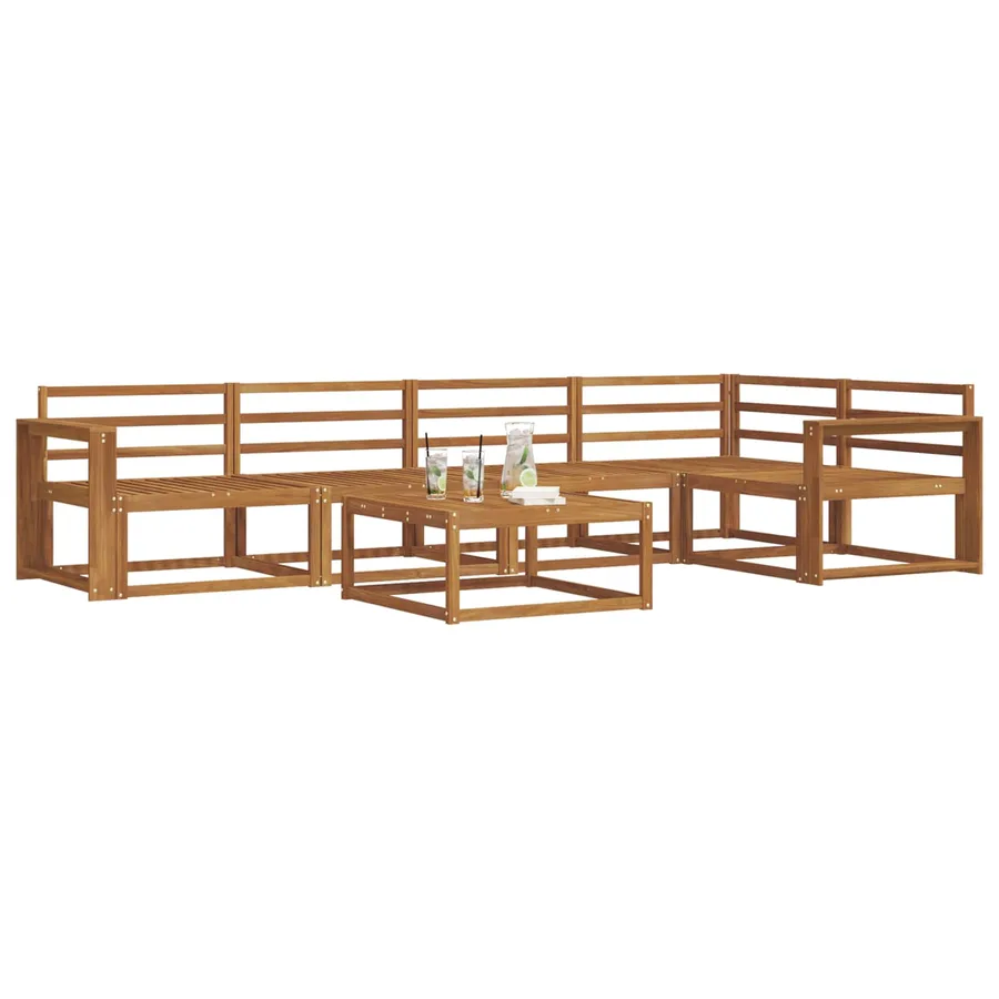 Ensemble de canapés d'extérieur 6 pcs Naturel - 3