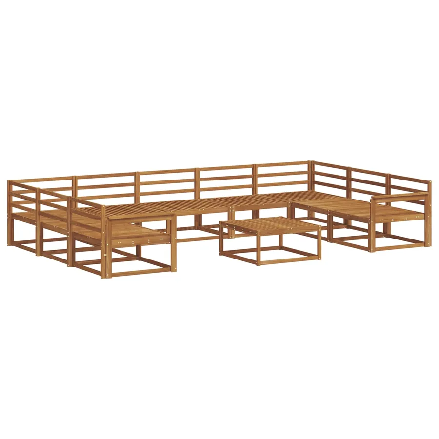 Ensemble de canapés d'extérieur 10 pcs Naturel - 2