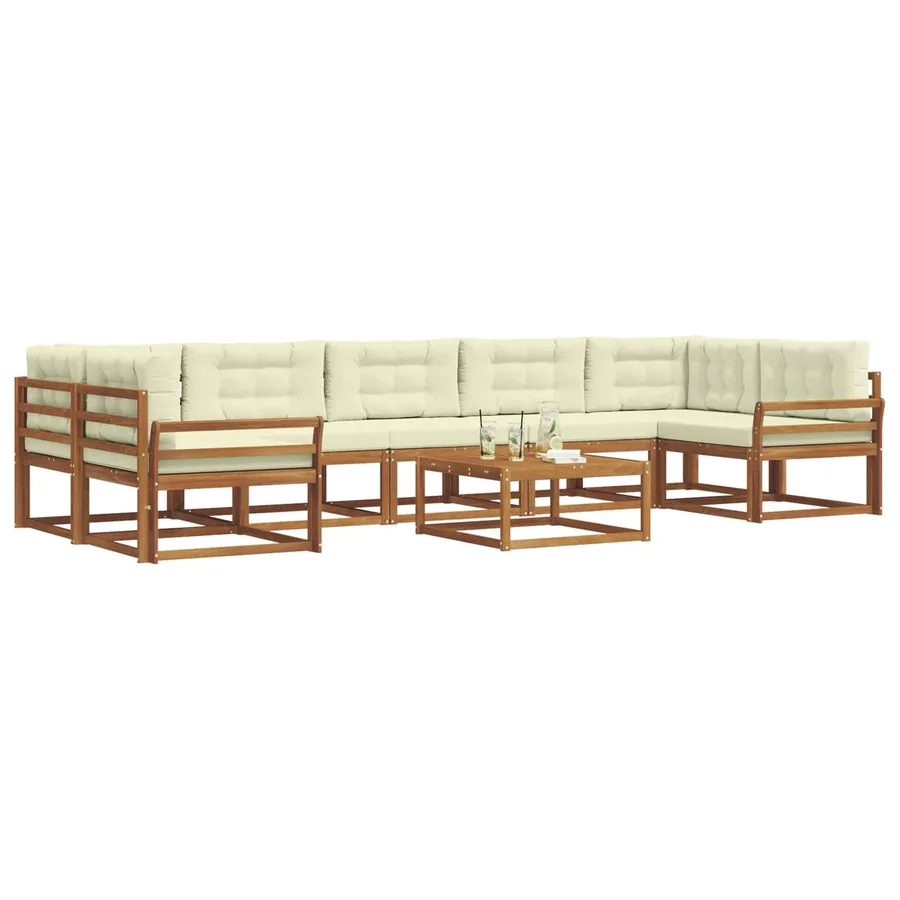 Ensemble de canapés d'extérieur 8 pcs Naturel et Crème - 3