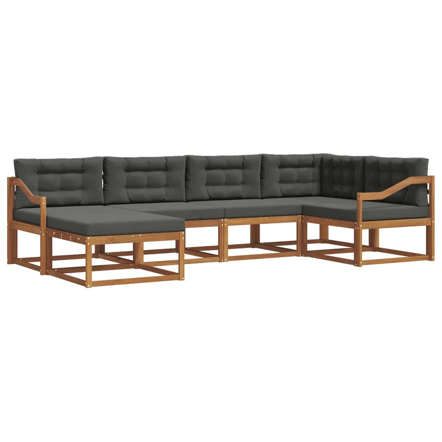 Ensemble de canapés d'extérieur 6 pcs Naturel et Anthracite - 2