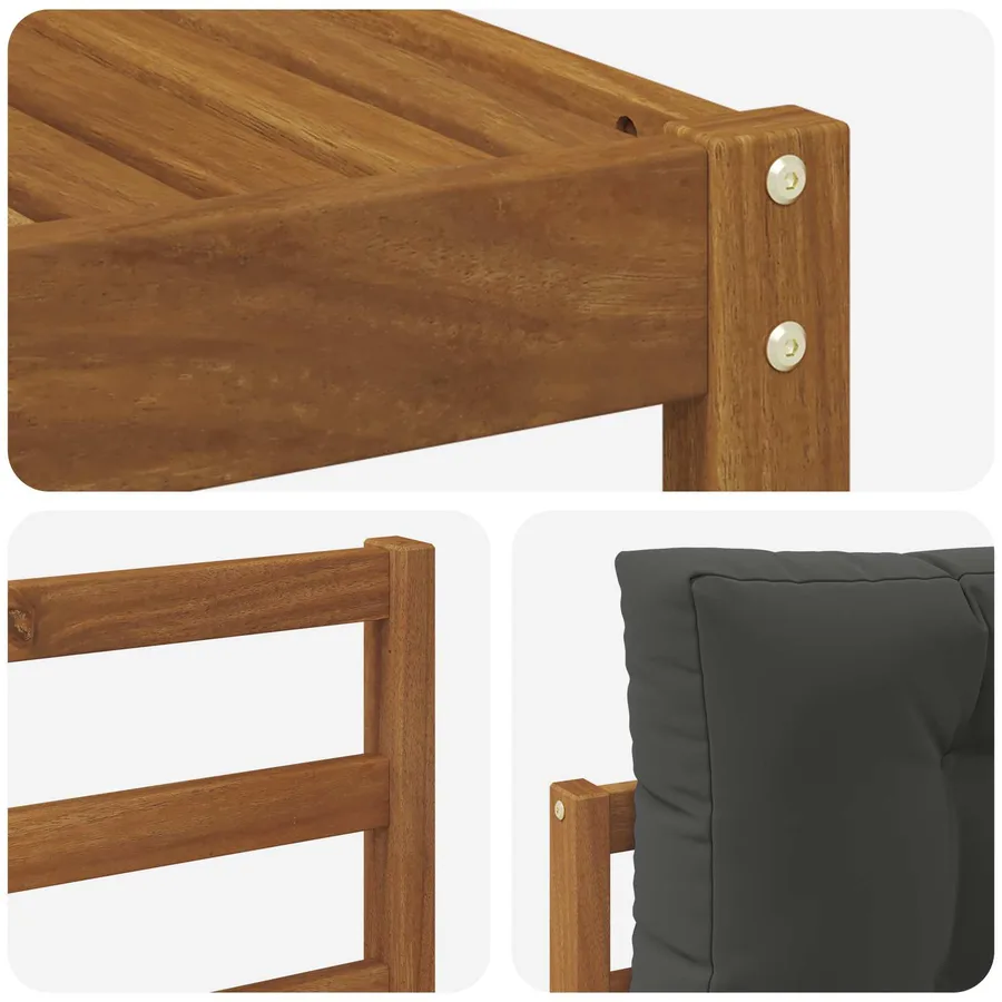 Ensemble de canapés d'extérieur 4 pcs Naturel et Anthracite - 5
