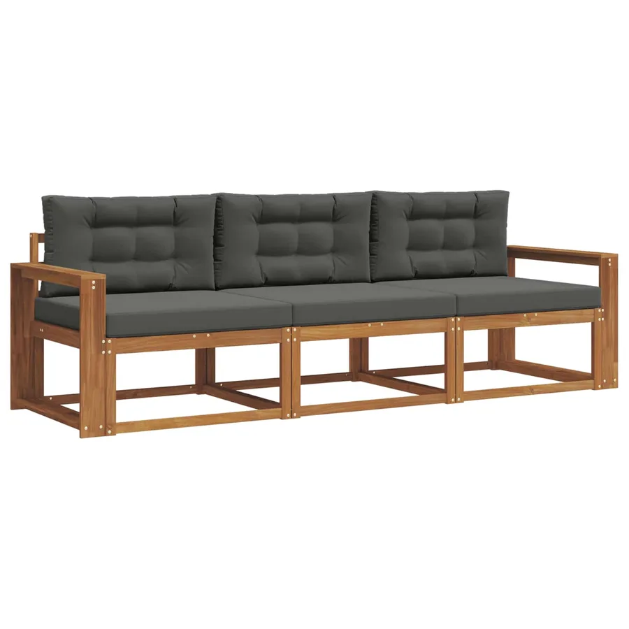 Ensemble de canapés d'extérieur 3 pcs Naturel et Anthracite - 2