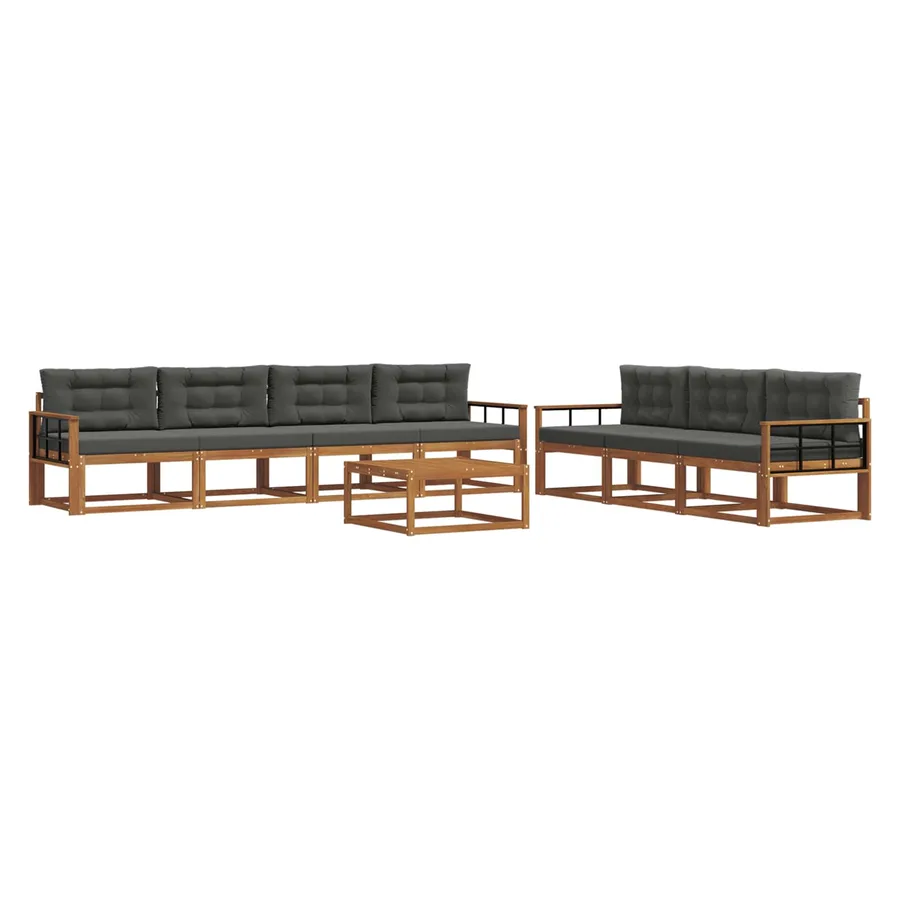 Ensemble de canapés d'extérieur 8 pcs Naturel et Anthracite - 2
