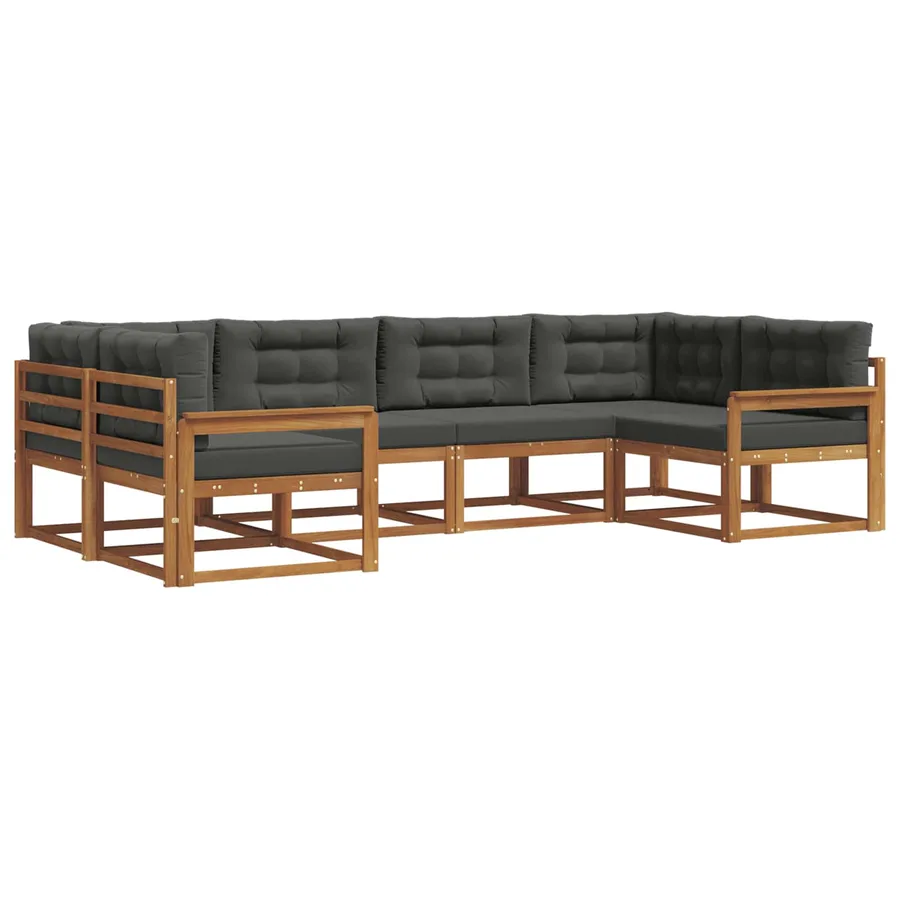 Ensemble de canapés d'extérieur 6 pcs Naturel et Anthracite - 2