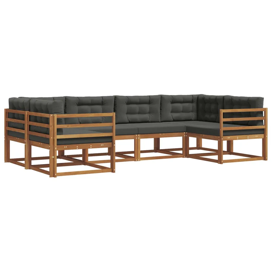 Ensemble de canapés d'extérieur 6 pcs Naturel et Anthracite - 2