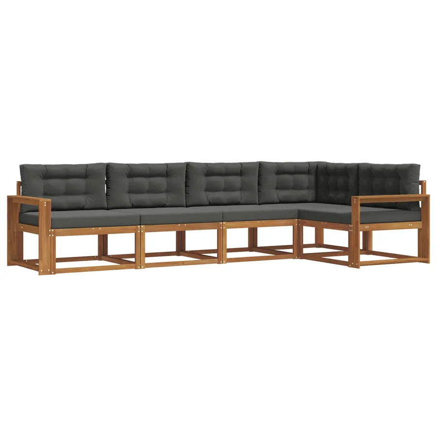 Ensemble de canapés d'extérieur 5 pcs Naturel et Anthracite - 2