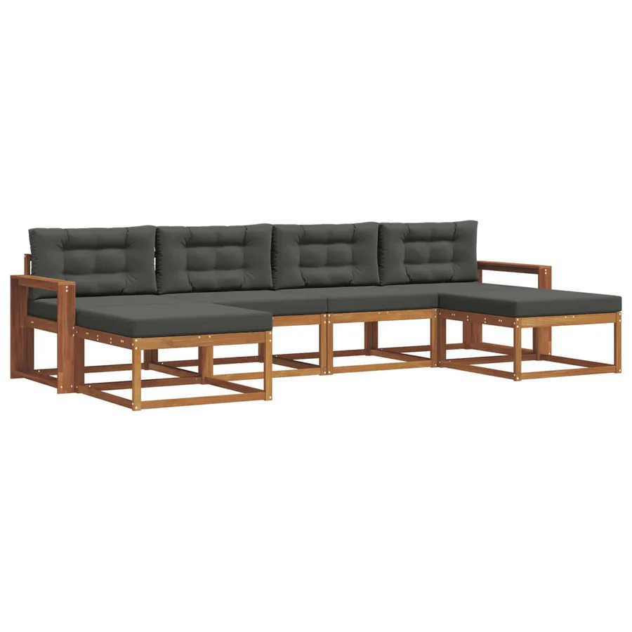 Ensemble de canapés d'extérieur 6 pcs Naturel et Anthracite - 2