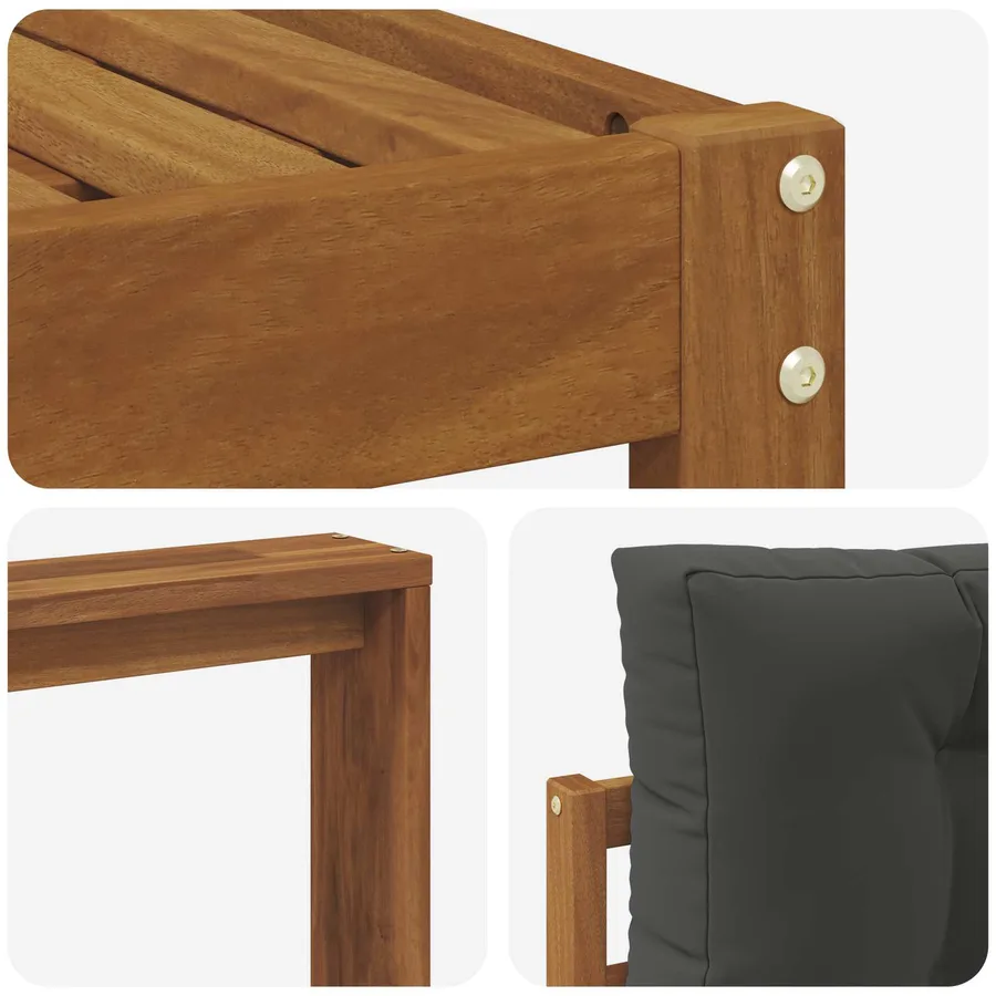 Ensemble de canapés d'extérieur 6 pcs Naturel et Anthracite - 5