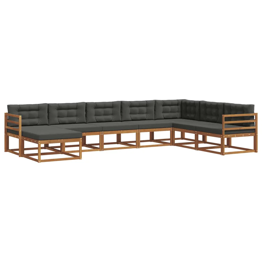 Ensemble de canapés d'extérieur 8 pcs Naturel et Anthracite - 2