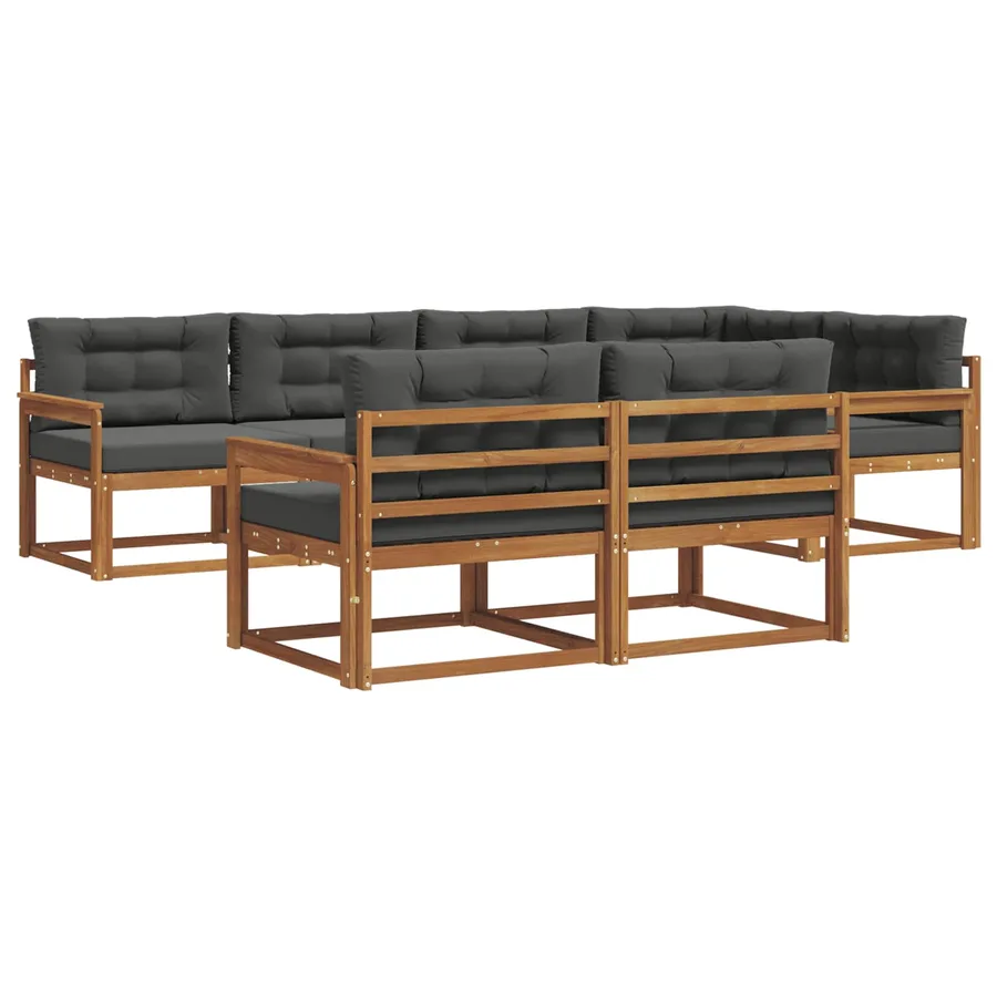 Ensemble de canapés d'extérieur 7 pcs Naturel et Anthracite - 2
