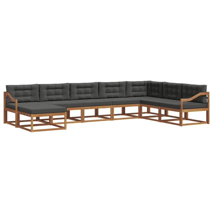 Ensemble de canapés d'extérieur 8 pcs Naturel et Anthracite - 2