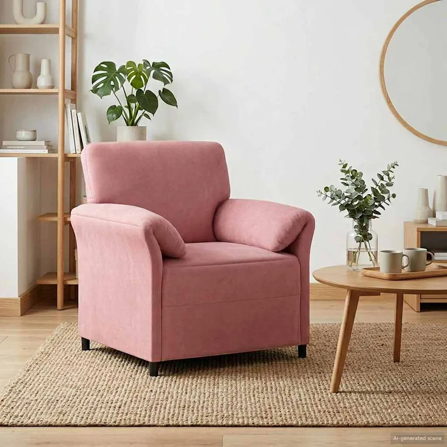 Canapé 1 place Rose 88 x 83 x 95 cm Velours
