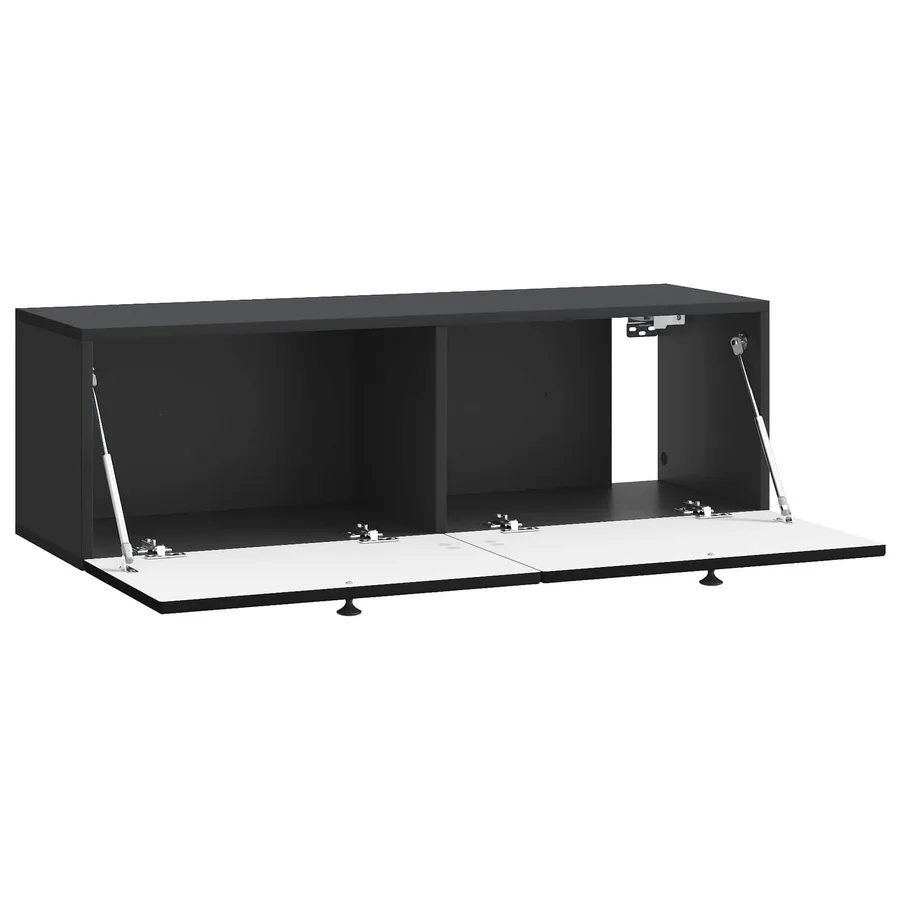 Meuble TV mural Noir 98 x 31 x 30 cm Bois d'ingénierie - 5