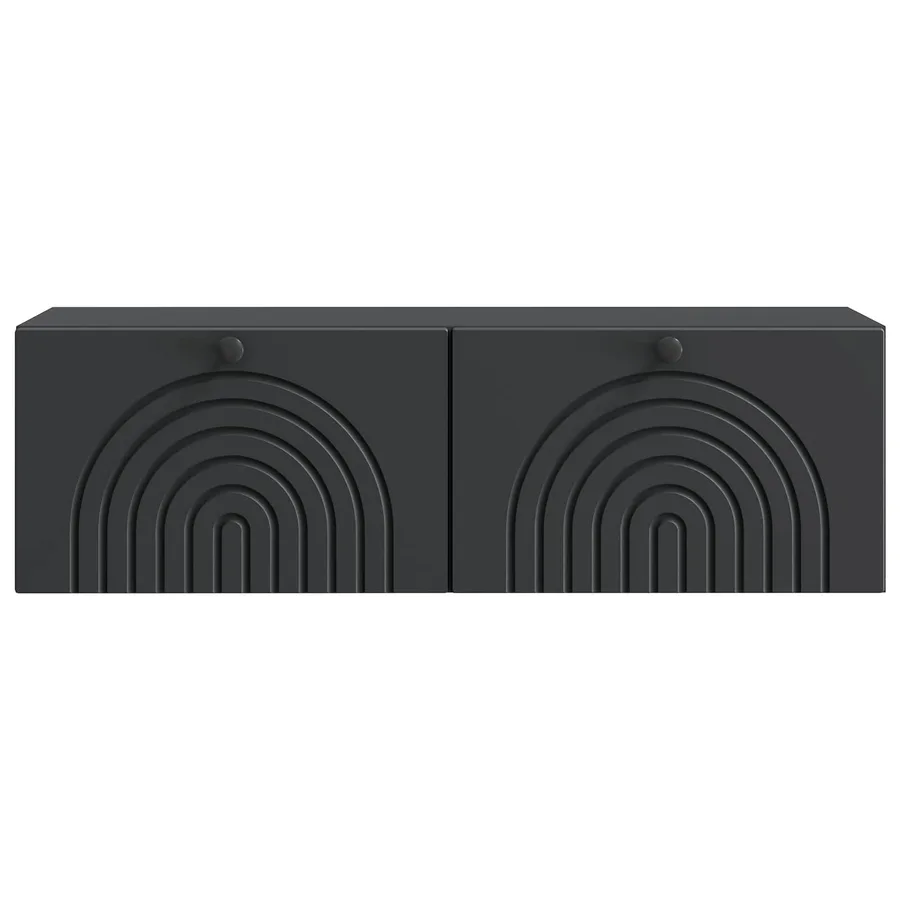 Meuble TV mural Noir 98 x 31 x 30 cm Bois d'ingénierie - 6