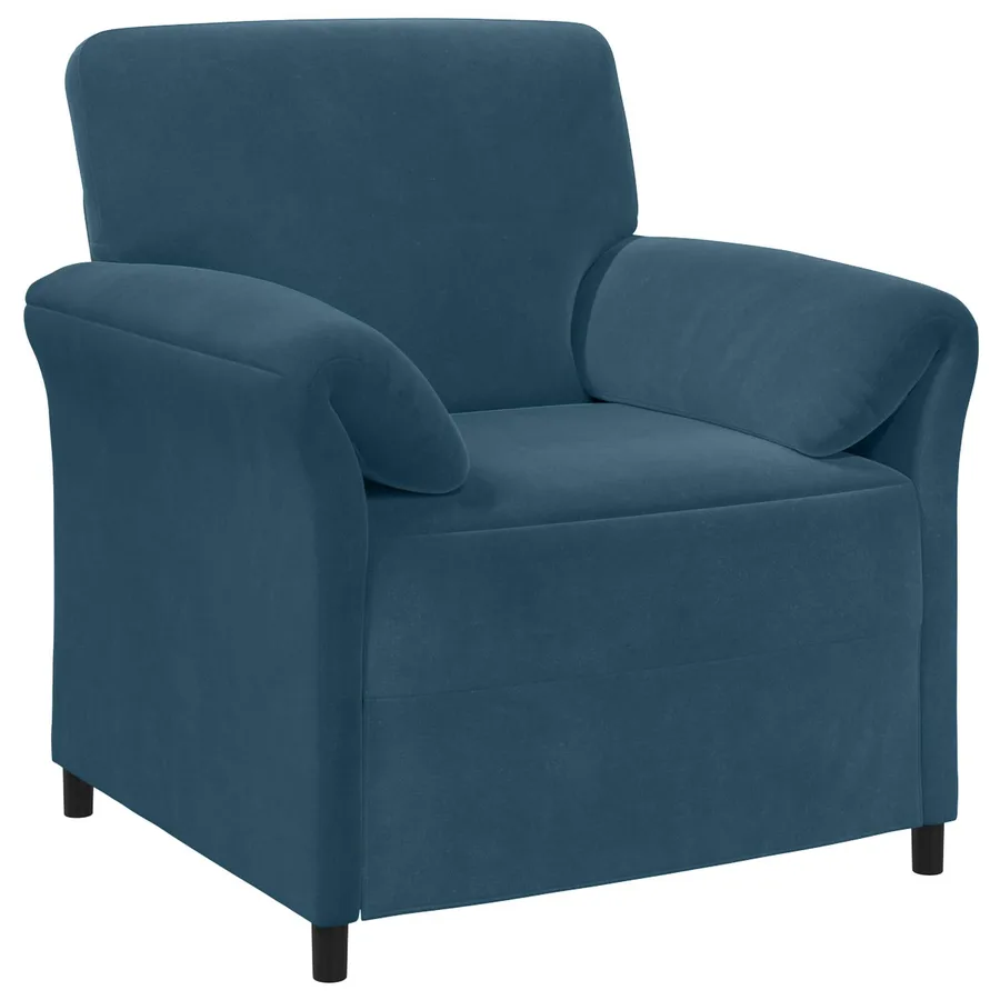 Canapé 1 place Bleu 88 x 83 x 95 cm Velours - 2