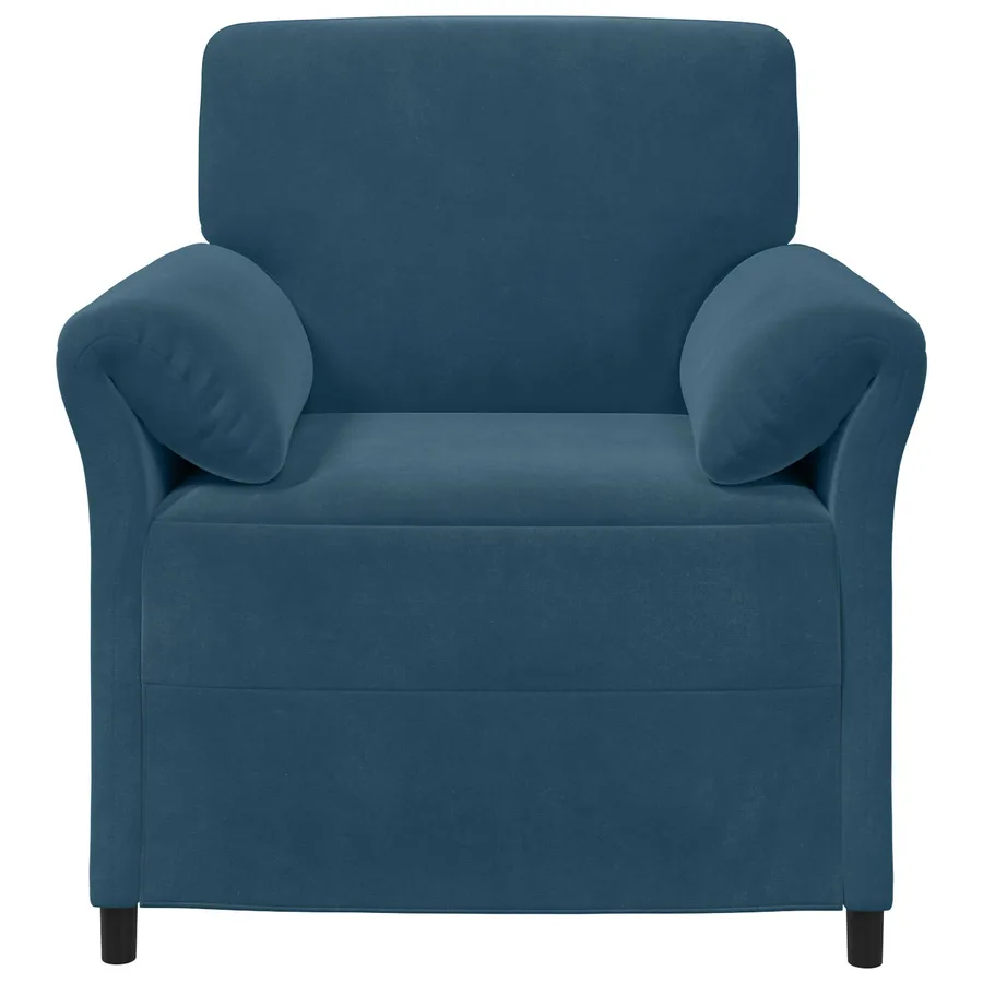 Canapé 1 place Bleu 88 x 83 x 95 cm Velours - 3