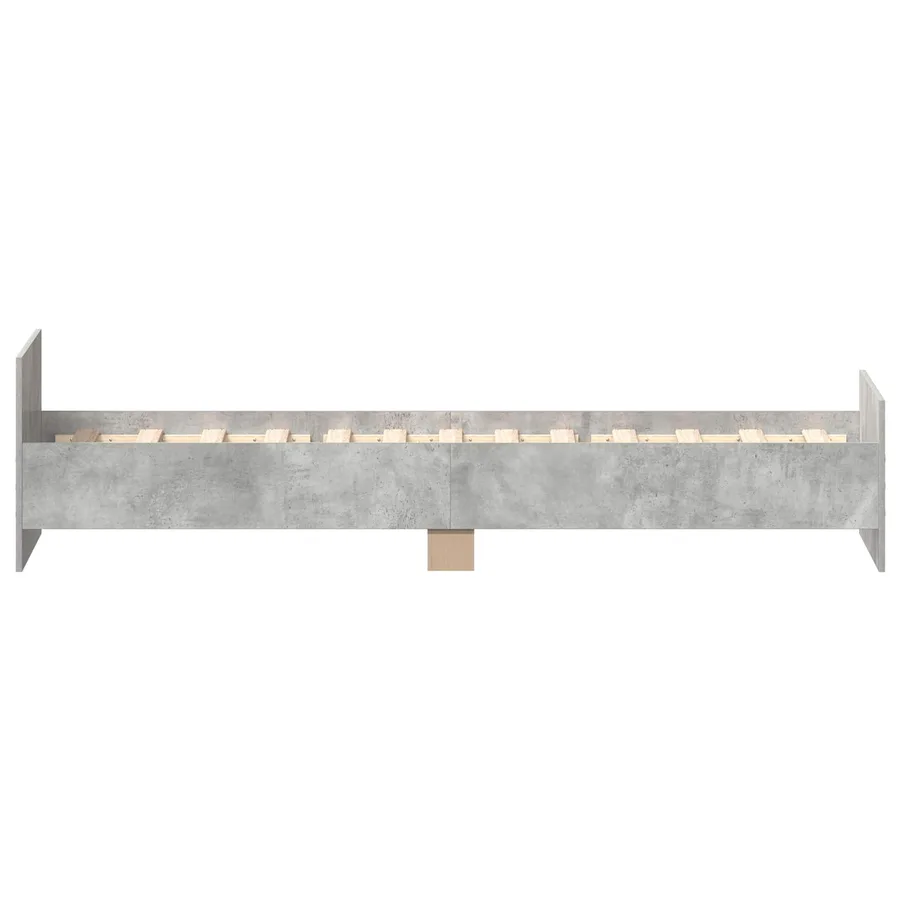 Cadre de lit avec tête de lit Gris béton Bois d'ingénierie - 5