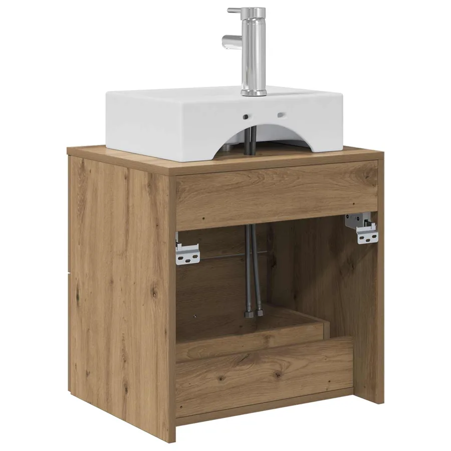Vanité de lavabo mural Chêne artisanal 49,5 x 41 x 62,5 cm - 5
