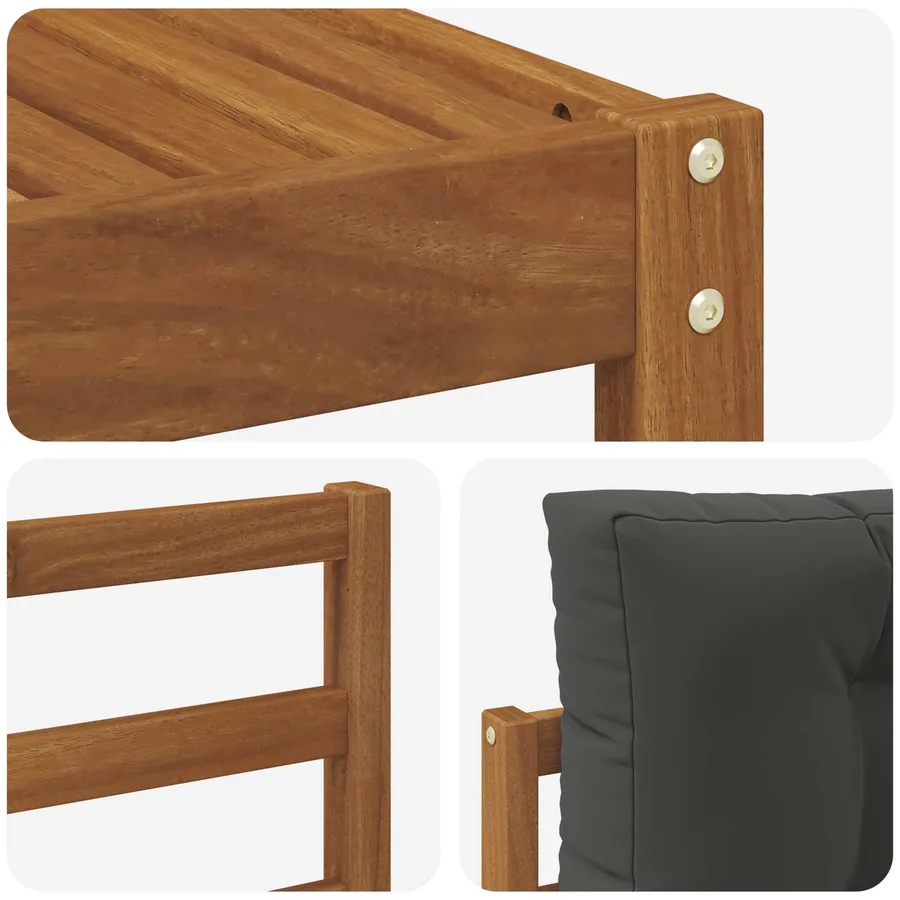Ensemble de canapés d'extérieur 5 pcs Naturel et Anthracite - 7
