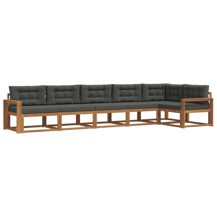 Ensemble de canapés d'extérieur 6 pcs Naturel et Anthracite - 2