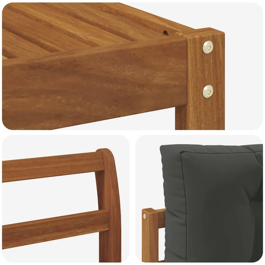 Ensemble de canapés d'extérieur 9 pcs Naturel et Anthracite - 7