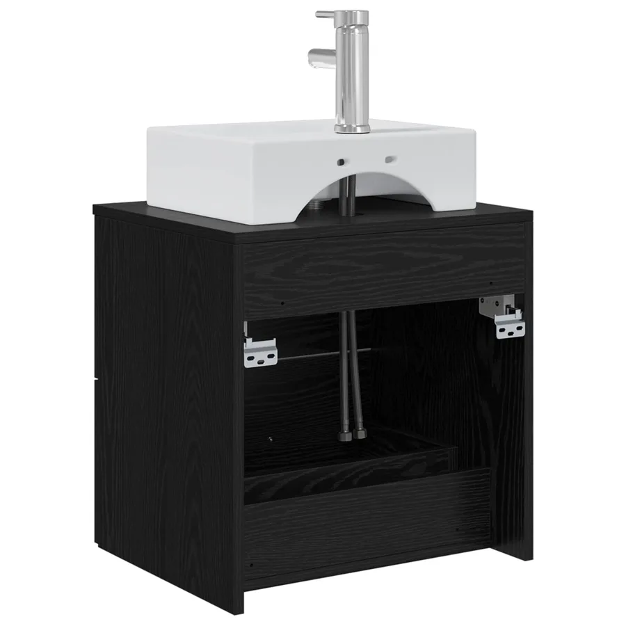 Vanité de lavabo mural Chêne noir 49,5 x 41 x 62,5 cm - 5
