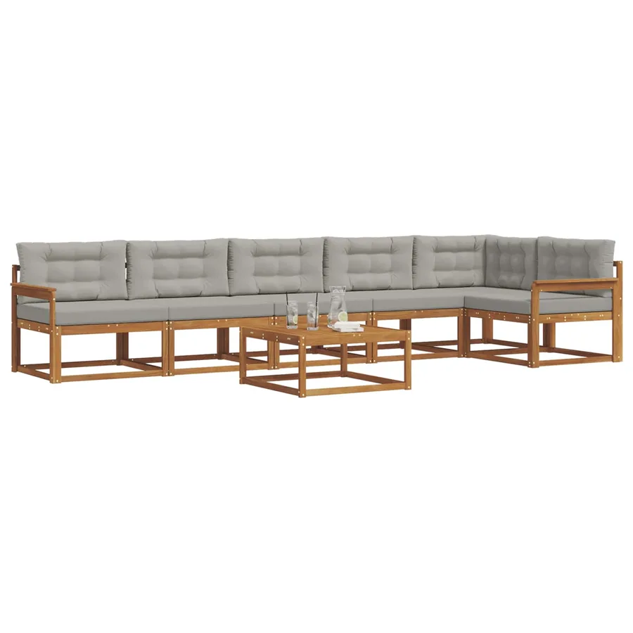 Ensemble de canapés d'extérieur 7 pcs Gris Naturel et Clair - 3