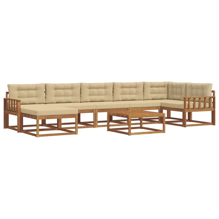 Ensemble de canapés d'extérieur 8 pcs Naturel et Beige - 2